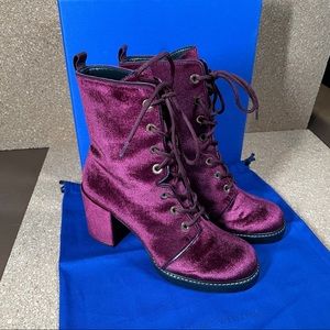 Stuart Weitzman climbing Cabernet velvet boots